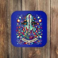 The Rocking Christmas Christmas Rock Guitar Santa Gift Coaster