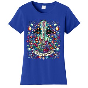 The Rocking Christmas Christmas Rock Guitar Santa Gift Women's T-Shirt