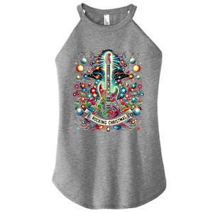 The Rocking Christmas Christmas Rock Guitar Santa Gift Women's Perfect Tri Rocker Tank