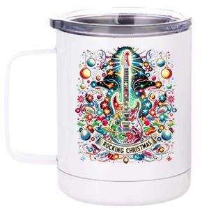 The Rocking Christmas Christmas Rock Guitar Santa Gift 12 oz Stainless Steel Tumbler Cup