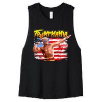 Trump Republican Convention Wrestling Meme Trumpamania Women's Racerback Cropped Tank