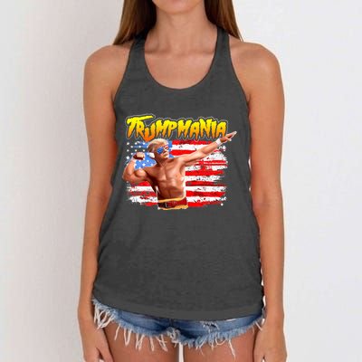 Trump Republican Convention Wrestling Meme Trumpamania Women's Knotted Racerback Tank