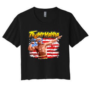 Trump Republican Convention Wrestling Meme Trumpamania Women's Crop Top Tee