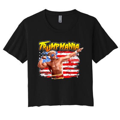 Trump Republican Convention Wrestling Meme Trumpamania Women's Crop Top Tee