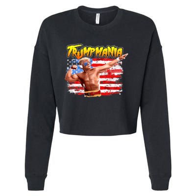 Trump Republican Convention Wrestling Meme Trumpamania Cropped Pullover Crew