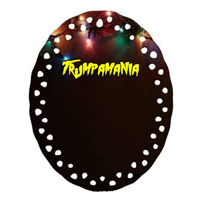 Trump Republican Convention Wrestling Meme Trumpamania Ceramic Oval Ornament