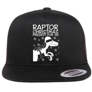 Trex Raptor Christmas Present For Ya Christmas Flat Bill Trucker Hat