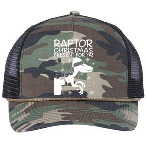 Trex Raptor Christmas Present For Ya Christmas Retro Rope Trucker Hat Cap