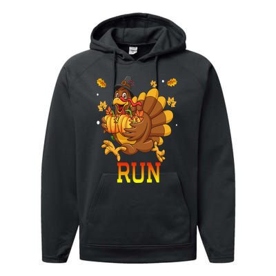 Turkey Run Costume Thanksgiving Running Turkey Trot Performance Fleece Hoodie