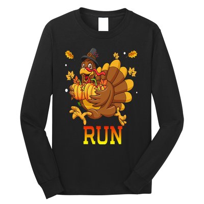 Turkey Run Costume Thanksgiving Running Turkey Trot Long Sleeve Shirt