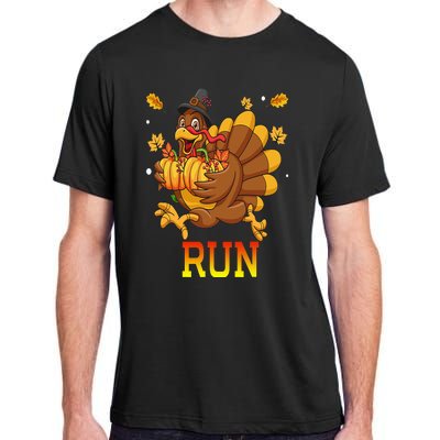 Turkey Run Costume Thanksgiving Running Turkey Trot Adult ChromaSoft Performance T-Shirt