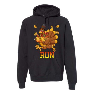 Turkey Run Costume Thanksgiving Running Turkey Trot Premium Hoodie