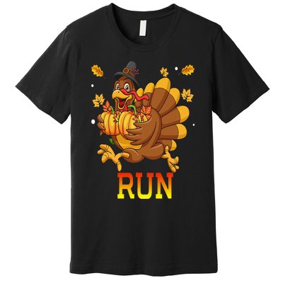 Turkey Run Costume Thanksgiving Running Turkey Trot Premium T-Shirt