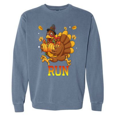 Turkey Run Costume Thanksgiving Running Turkey Trot Garment-Dyed Sweatshirt