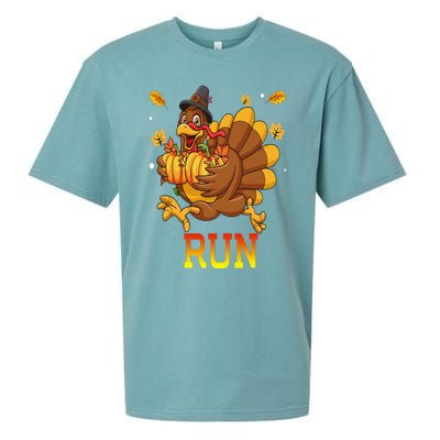 Turkey Run Costume Thanksgiving Running Turkey Trot Sueded Cloud Jersey T-Shirt