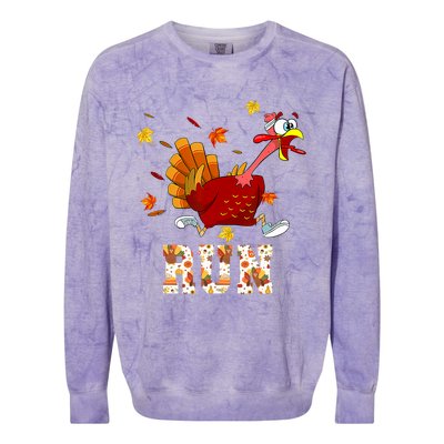 Turkey Run Costume Thanksgiving Running Turkey Trot Colorblast Crewneck Sweatshirt