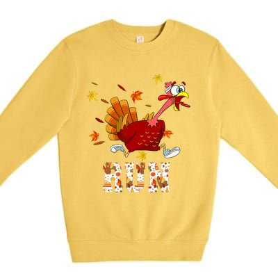 Turkey Run Costume Thanksgiving Running Turkey Trot Premium Crewneck Sweatshirt