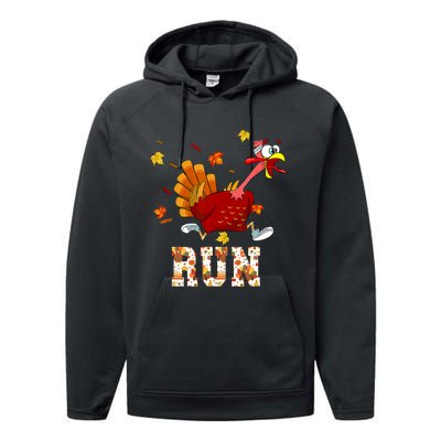 Turkey Run Costume Thanksgiving Running Turkey Trot Performance Fleece Hoodie