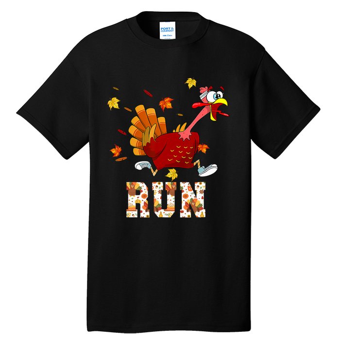 Turkey Run Costume Thanksgiving Running Turkey Trot Tall T-Shirt