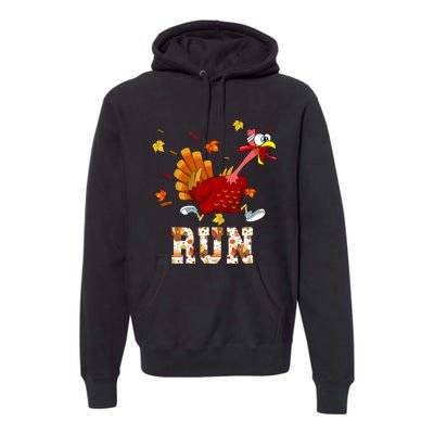 Turkey Run Costume Thanksgiving Running Turkey Trot Premium Hoodie