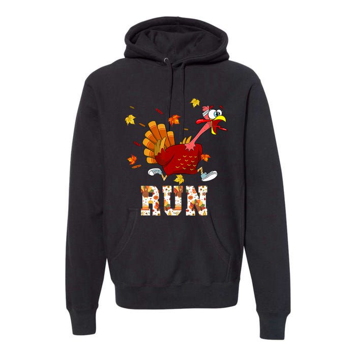 Turkey Run Costume Thanksgiving Running Turkey Trot Premium Hoodie