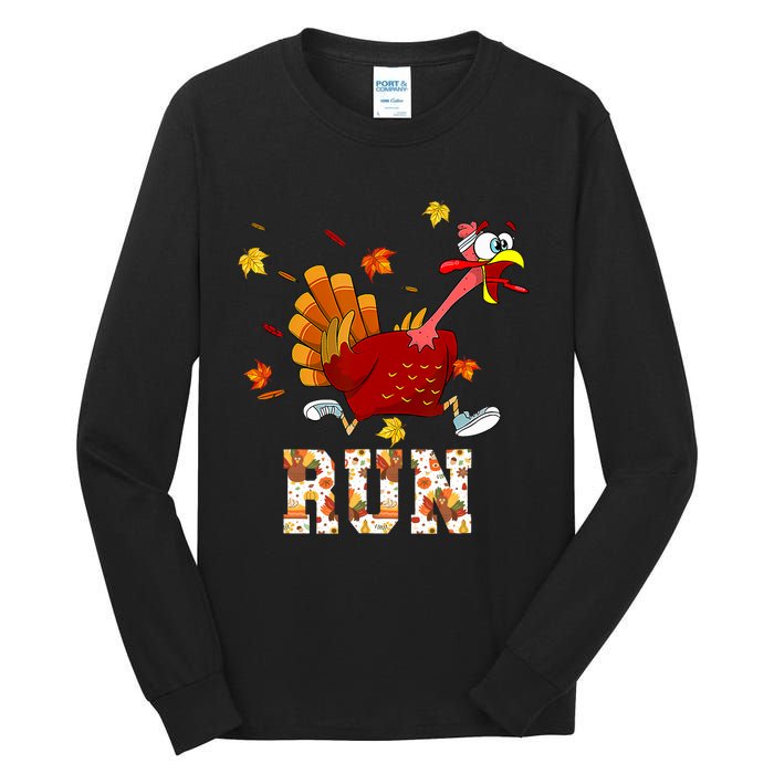 Turkey Run Costume Thanksgiving Running Turkey Trot Tall Long Sleeve T-Shirt