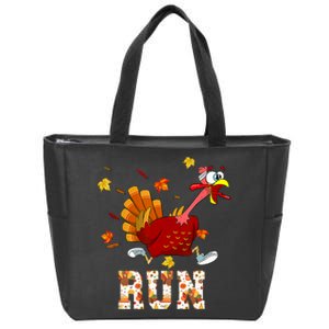 Turkey Run Costume Thanksgiving Running Turkey Trot Zip Tote Bag