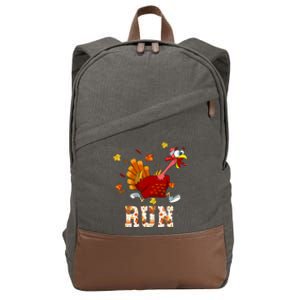 Turkey Run Costume Thanksgiving Running Turkey Trot Cotton Canvas Backpack