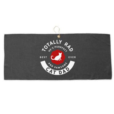 Totally Rad Cat Dad Father's Day Large Microfiber Waffle Golf Towel