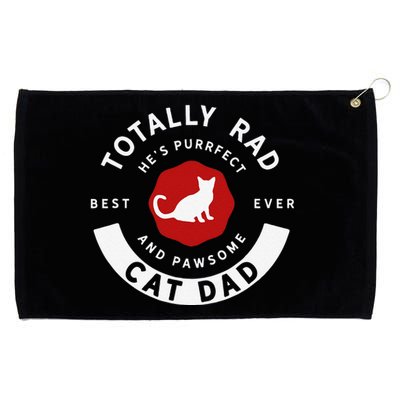 Totally Rad Cat Dad Father's Day Grommeted Golf Towel