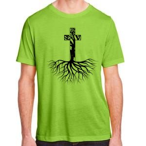 Tree Root Christian Cross Adult ChromaSoft Performance T-Shirt