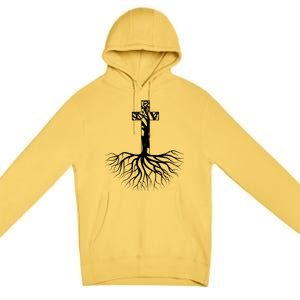 Tree Root Christian Cross Premium Pullover Hoodie