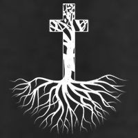 Tree Root Christian Cross Garment-Dyed Fleece Hoodie