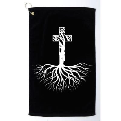 Tree Root Christian Cross Golf Towel