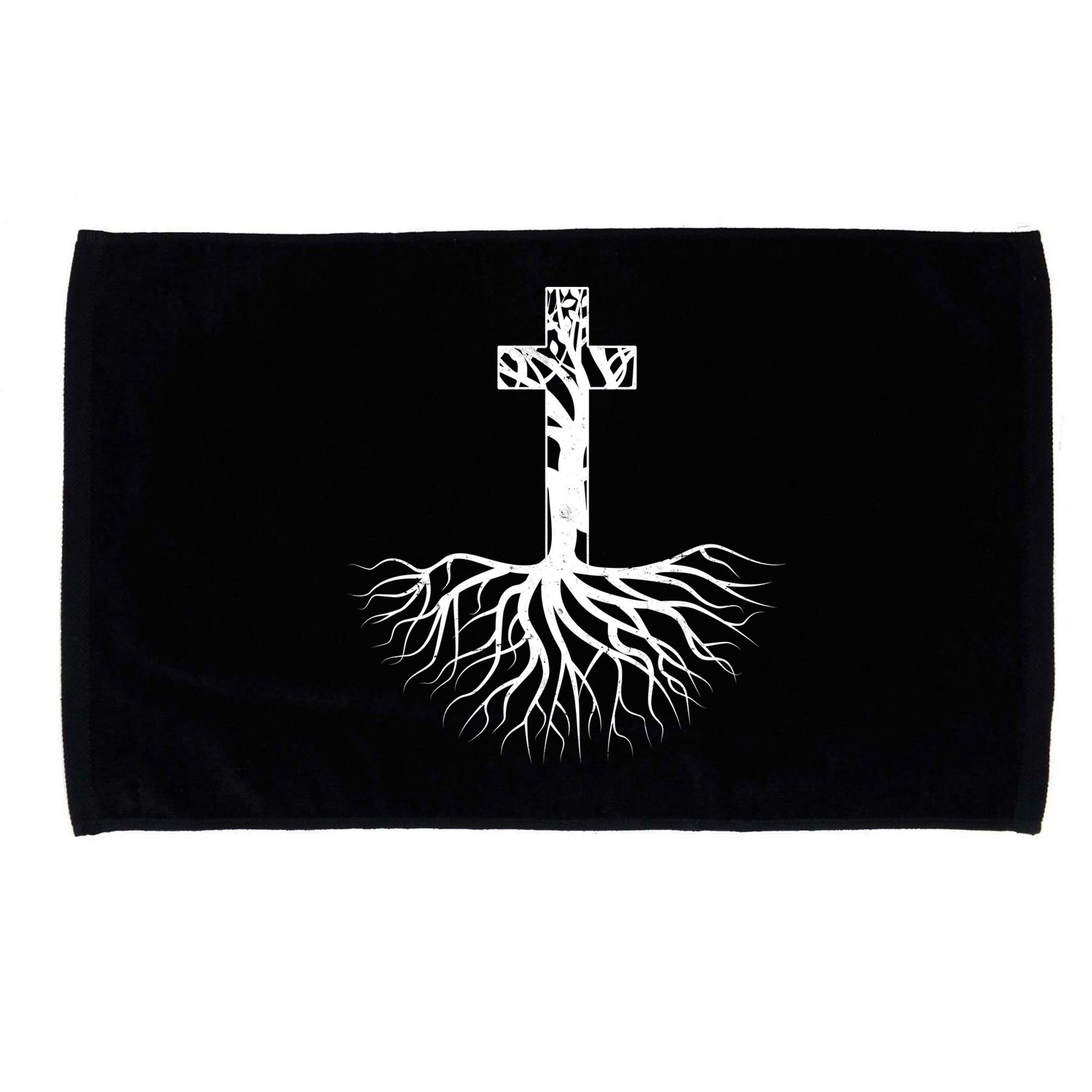 Tree Root Christian Cross Microfiber Hand Towel