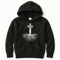 Tree Root Christian Cross Kids Hoodie