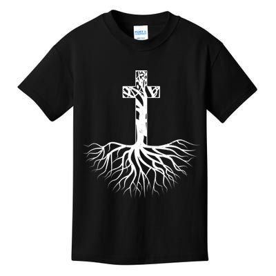 Tree Root Christian Cross Kids T-Shirt