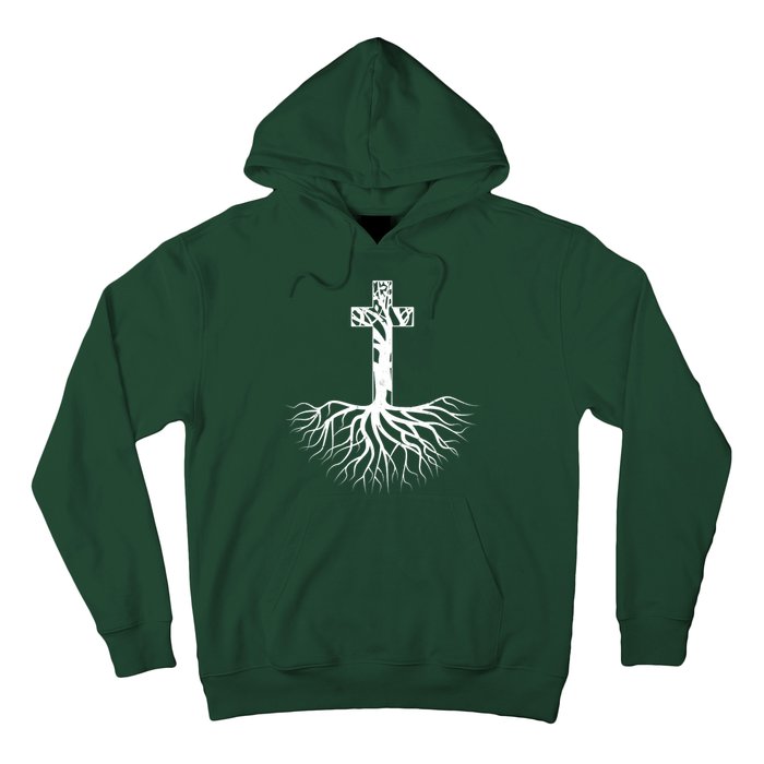 Tree Root Christian Cross Hoodie