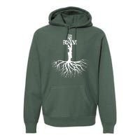 Tree Root Christian Cross Premium Hoodie