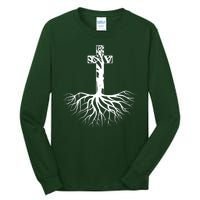 Tree Root Christian Cross Tall Long Sleeve T-Shirt