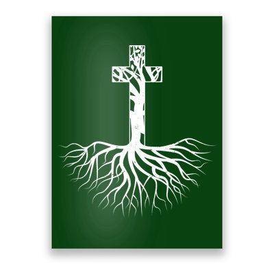 Tree Root Christian Cross Poster