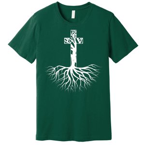 Tree Root Christian Cross Premium T-Shirt