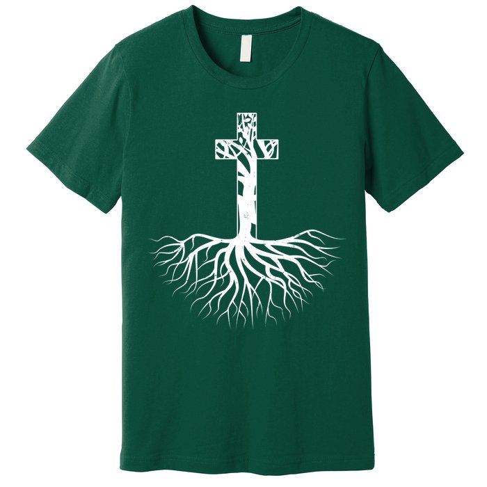 Tree Root Christian Cross Premium T-Shirt