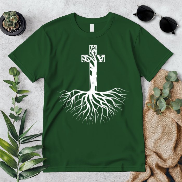 Tree Root Christian Cross Premium T-Shirt