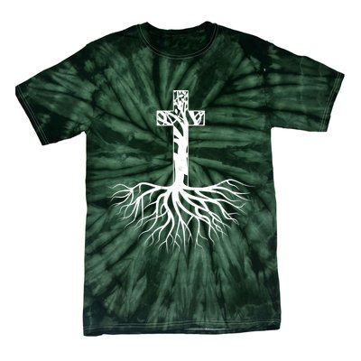 Tree Root Christian Cross Tie-Dye T-Shirt
