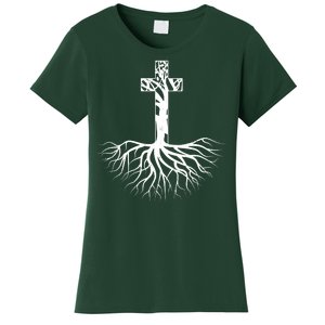 Tree Root Christian Cross Women's T-Shirt