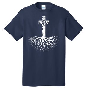 Tree Root Christian Cross Tall T-Shirt