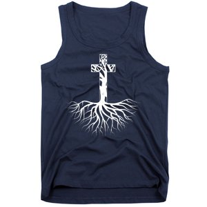 Tree Root Christian Cross Tank Top