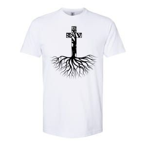 Tree Root Christian Cross Softstyle CVC T-Shirt