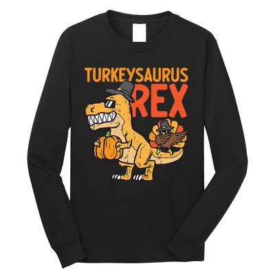 Turkeysaurus Rex Cute Funny Thanksgiving Dinosaur Long Sleeve Shirt